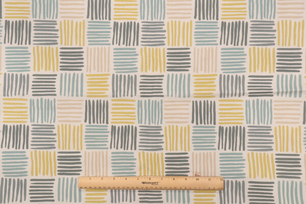 Covington Ernie Printed Cotton Drapery Fabric in 592-Spa