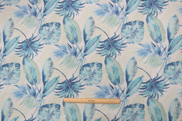 Richloom Tacorian Printed Polyester Outdoor Fabric in Turquoise