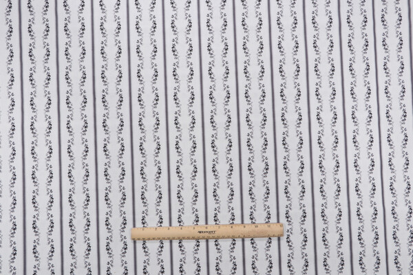 Waverly Regency Stripe Woven Decorator Fabric in Coal