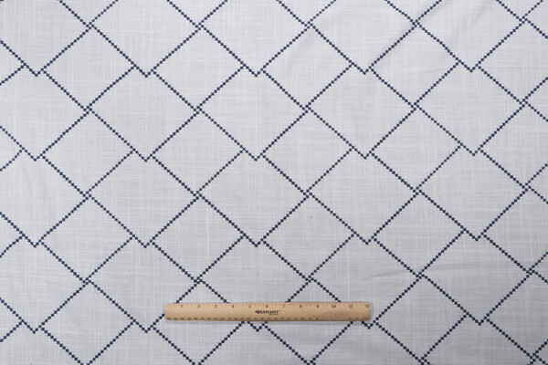 Valiant Fabrics Illuminate Embroidered Drapery Fabric in Nautic