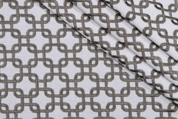 Heritage Fabrics Boulder Embroidered Drapery Fabric in Steel