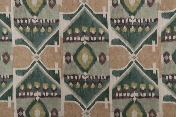 Kaufmann Irmira Printed Cotton Drapery Fabric in Loden