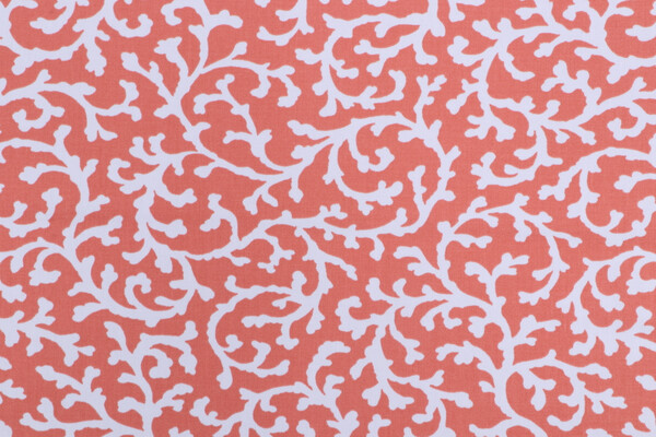 Waverly Savoy Silhouette Printed Cotton Twill Drapery Fabric in Coral