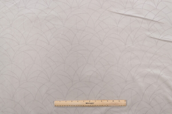 PK Lifestyles Curvature Embroidered Velveteen Decorator Fabric in Flax