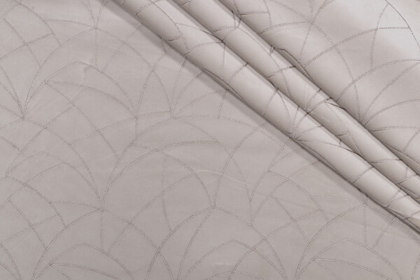 PK Lifestyles Curvature Embroidered Velveteen Decorator Fabric in Flax