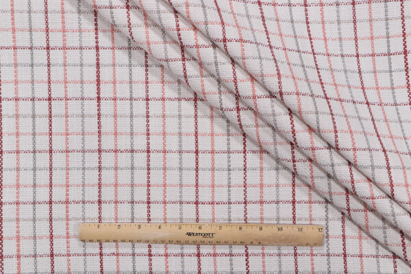 PK Lifestyles Keep In Check Woven Outdoor Fabric in Coral