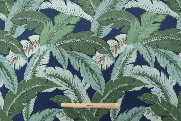 Tommy Bahama Swaying Palms Printed Polyester Outdoor Fabric in Baltic