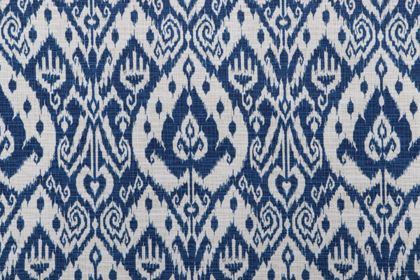 Richloom Ashmore Printed Polyester Outdoor Fabric in Marine