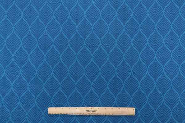 Richloom Fenbrook Printed Polyester Outdoor Fabric in Blue Cove