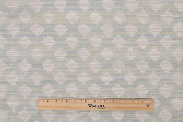 Ikat Lattice Woven Upholstery Fabric in Mist