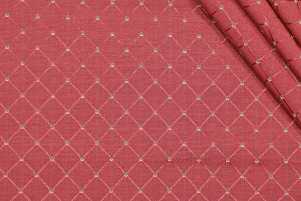 Diamond Damask Upholstery Fabric in Strawberry