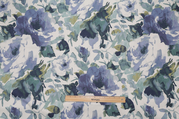 Richloom Elora Printed Cotton Drapery Fabric in Riviera