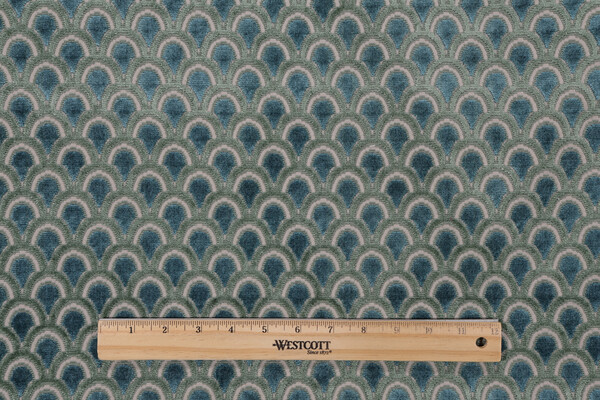 Elba Velvet Upholstery Fabric in Blue/Green