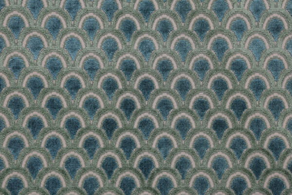Elba Velvet Upholstery Fabric in Blue/Green