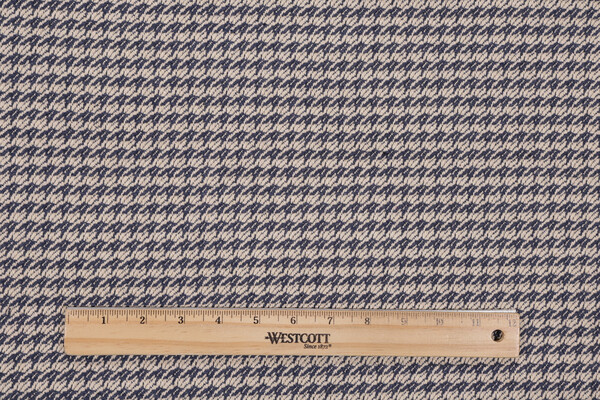 Houndstooth Woven Upholstery Fabric in Blue/Natural