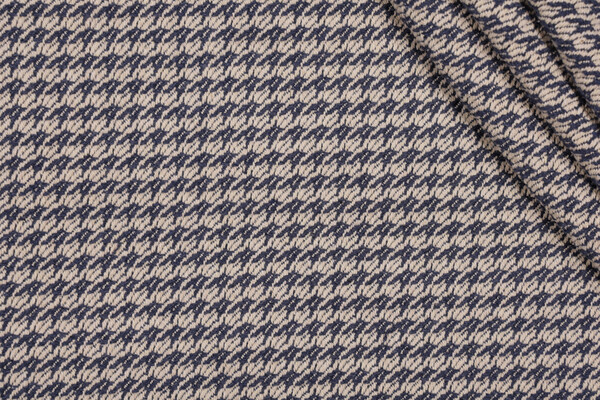 Houndstooth Woven Upholstery Fabric in Blue/Natural