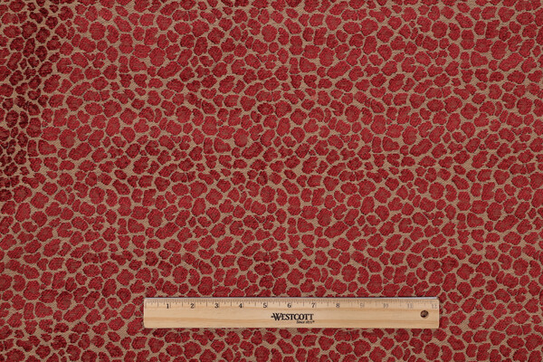 Golding Spots Woven Chenille Upholstery Fabric in Ruby