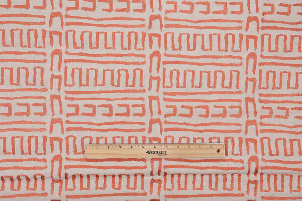 Richloom Primitive Embroidered Drapery Fabric in Sunsest