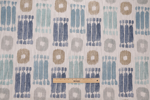 Richloom Pichu Printed Cotton Blend Drapery Fabric in Bluestone