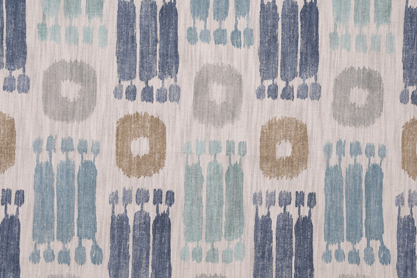 Richloom Pichu Printed Cotton Blend Drapery Fabric in Bluestone