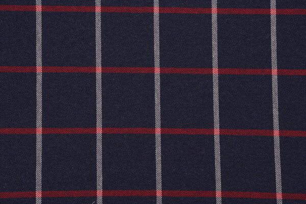 1 Yard Robert Allen Helios Plaid Woven Wool Blend Upholstery Fabric in Navy Blazer