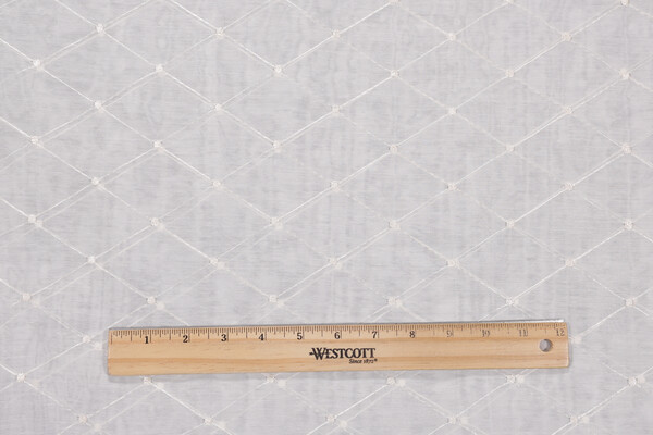 Fairing 108 Inch Embroidered Sheer Drapery Fabric in Natural