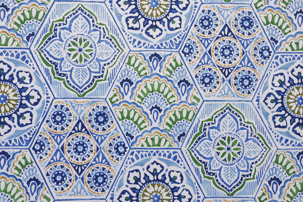 Richloom Comino Printed Polyester Outdoor Fabric in Pacific 