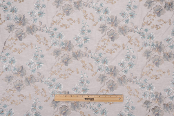 Valiant Fabrics Naya Embroidered Drapery Fabric in Dresden 