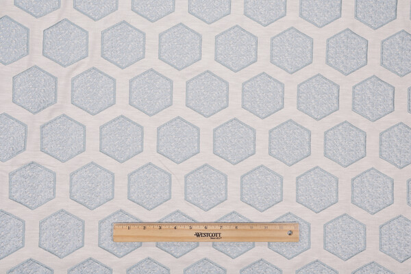 Valiant Fabrics Lane Embroidered Drapery Fabric in Spa 