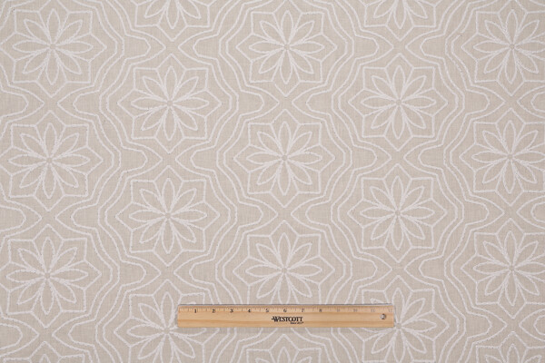Valiant Fabrics Alpine Embroidered Drapery Fabric in Off-White 
