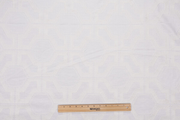 Valiant Fabrics Sorrell Embroidered Drapery Fabric in Off-White 