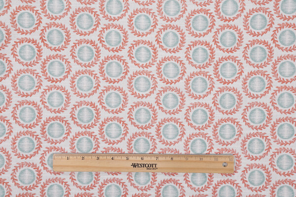 PK Lifestyles Nesting Printed Cotton Drapery Fabric in Coral 