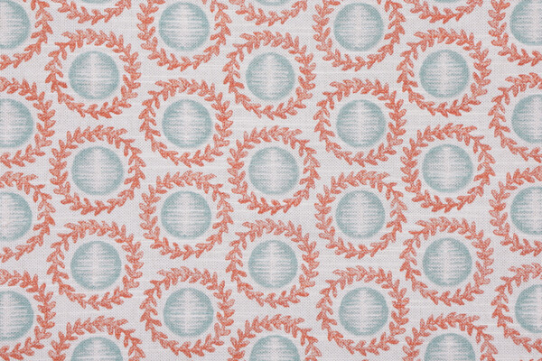 PK Lifestyles Nesting Printed Cotton Drapery Fabric in Coral 