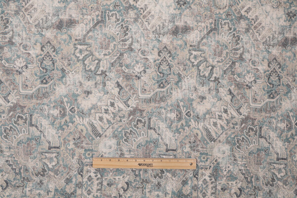 PK Lifestyles Cumbrae Printed Chenille Decorator Fabric in Spa 