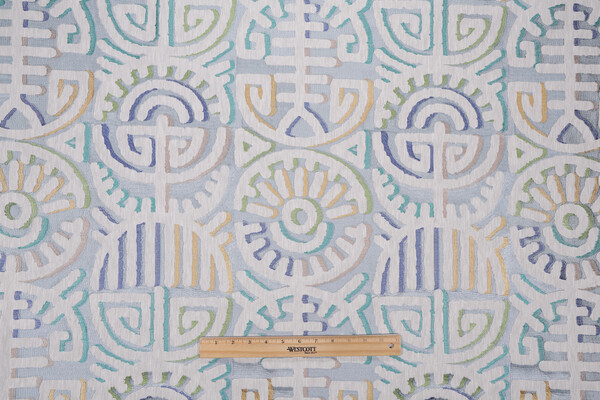 P Kaufmann Festival Embroidered Drapery Fabric in Calypso 