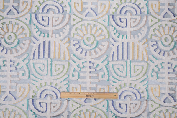 P Kaufmann Festival Embroidered Drapery Fabric in Calypso 