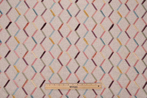 P Kaufmann Gallivant Embroidered Drapery Fabric in Sunset 