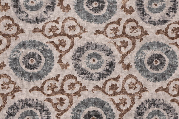 PK Lifestyles Origins Printed Cotton Blend Drapery Fabric in Espresso 