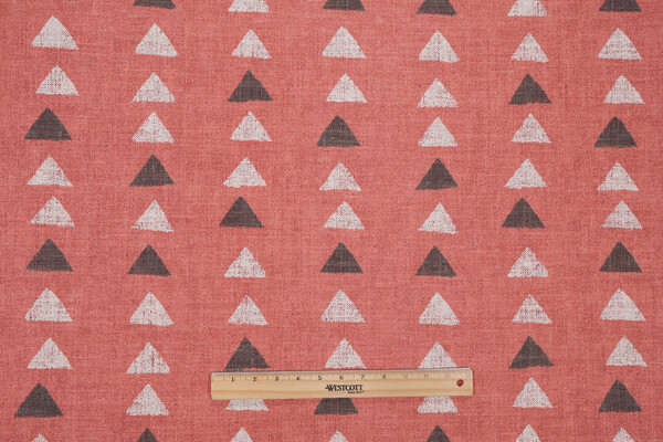 PK Lifestyles Nomadic Triangle Printed Cotton Blend Drapery Fabric in Pomegranate 