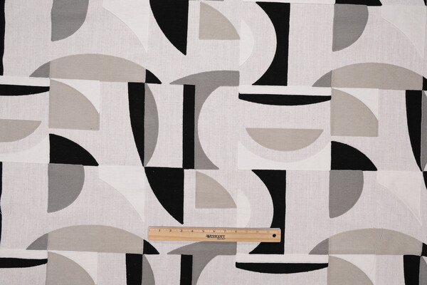 PK Lifestyles Angling Embroidered Drapery Fabric in Shadow 