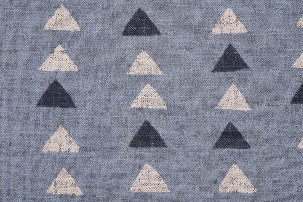 PK Lifestyles Nomadic Triangle Printed Cotton Blend Drapery Fabric in Blue Smoke 