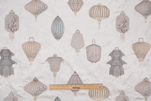 P Kaufmann Nagashi Embroidered Jacquard Drapery Fabric in Zen 