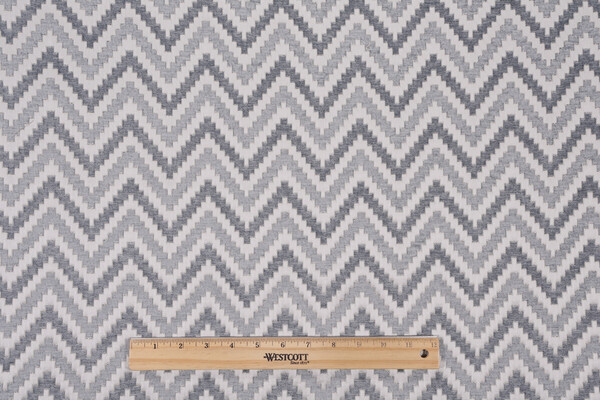 P Kaufmann Acute Angle Woven Chenille Upholstery Fabric in Blue Smoke 