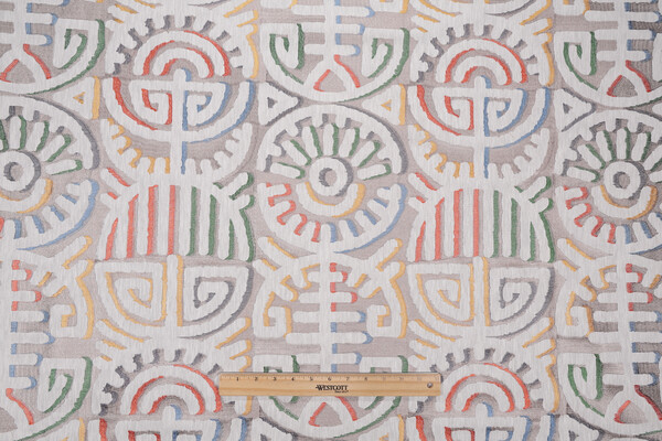 P Kaufmann Festival Embroidered Drapery Fabric in Carnival 