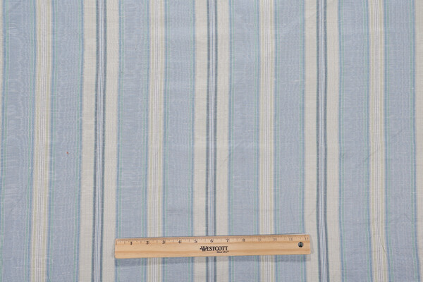Carolina Stripe Moire Decorator Fabric in Sky 