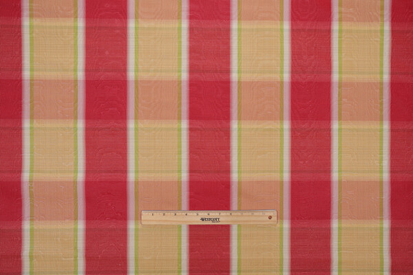 Plaid Moire Decorator Fabric in Citrus 