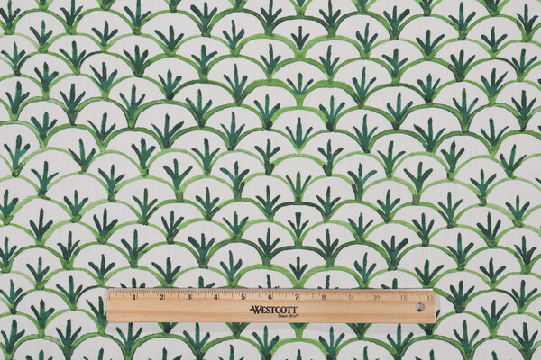 Hamilton Everly Printed Cotton Drapery Fabric in Green 