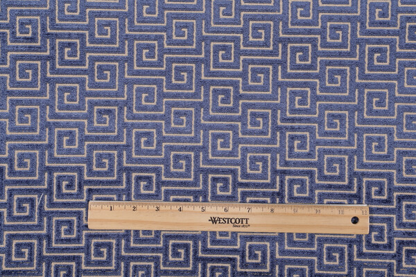 Thibaut Meander Velvet AW26128 Velvet Upholstery Fabric in Navy 