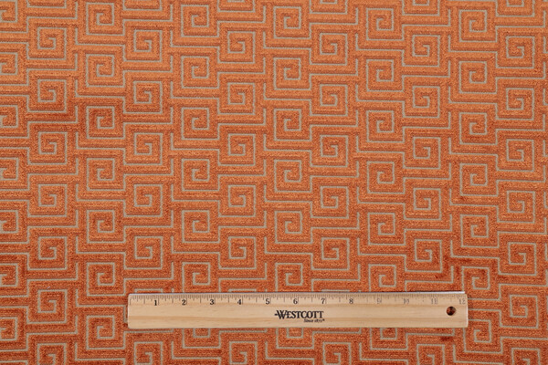 Thibaut Meander Velvet AW26126 Velvet Upholstery Fabric in Orange 
