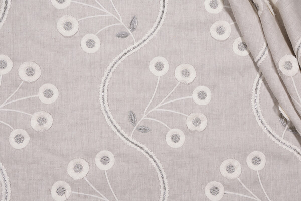 Thibaut Olympus AW9100 Embroidered Drapery Fabric in Natural 